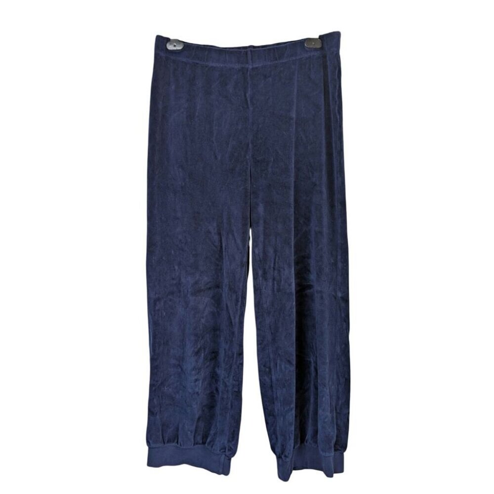 Suzie Kondi Tosk Harem Pants Velour Joggers Womens Large Blue High Rise Pull On